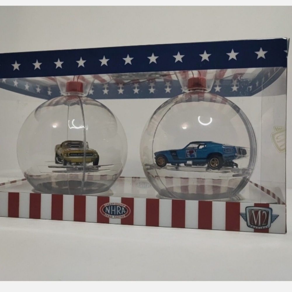 M2 Machines Exclusive Christmas Ornament 1969 Ford Mustang NHRA Car Diecast